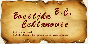 Bosiljka Čeklanović vizit kartica